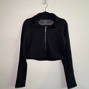 Black Crop Workout Jacket